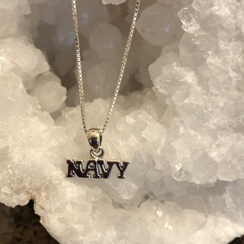 STERLING SILVER NAVY PENDANT NWT
